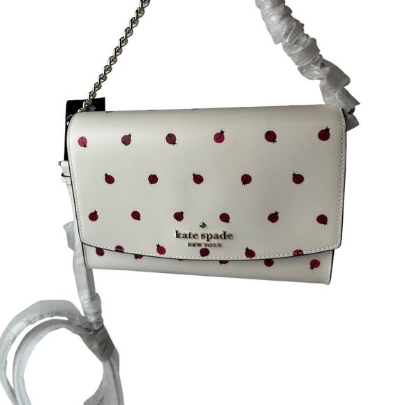 Kate Spade Carson Ladybug Print Convertible Crossbody Cream multi Bag - Picture 5 of 11